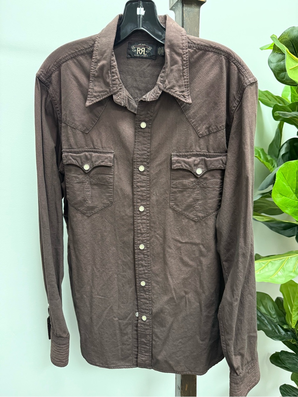 Ralph Lauren Brown Western Button-Front Shirt